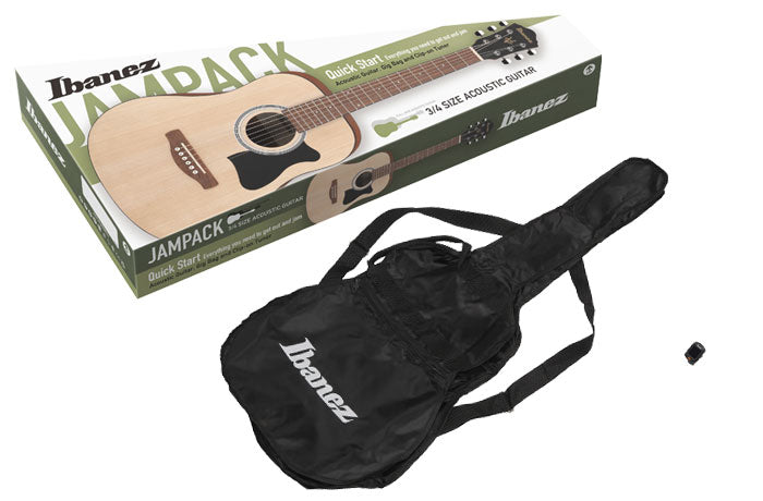Ibanez IJV30-OPN Quick Start 3/4 Size Acoustic Guitar Jam Pack - Open Pore Natural