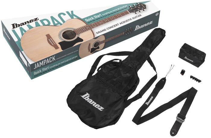Ibanez IJVC50-OPN Quick Start Grand Concert Acoustic Guitar Jam Pack - Open Pore Natural