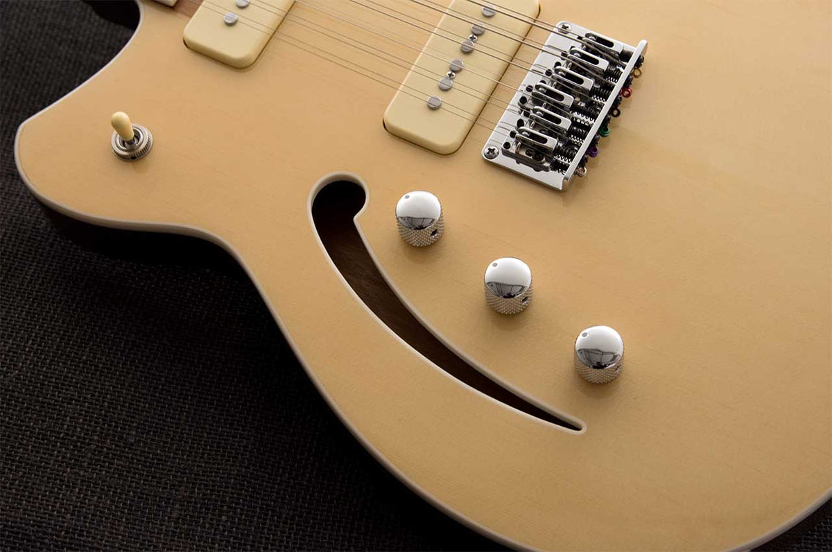 Reverend Set Neck Series Airwave 12 Semi-Hollow Left Handed Electric Guitar - Natural