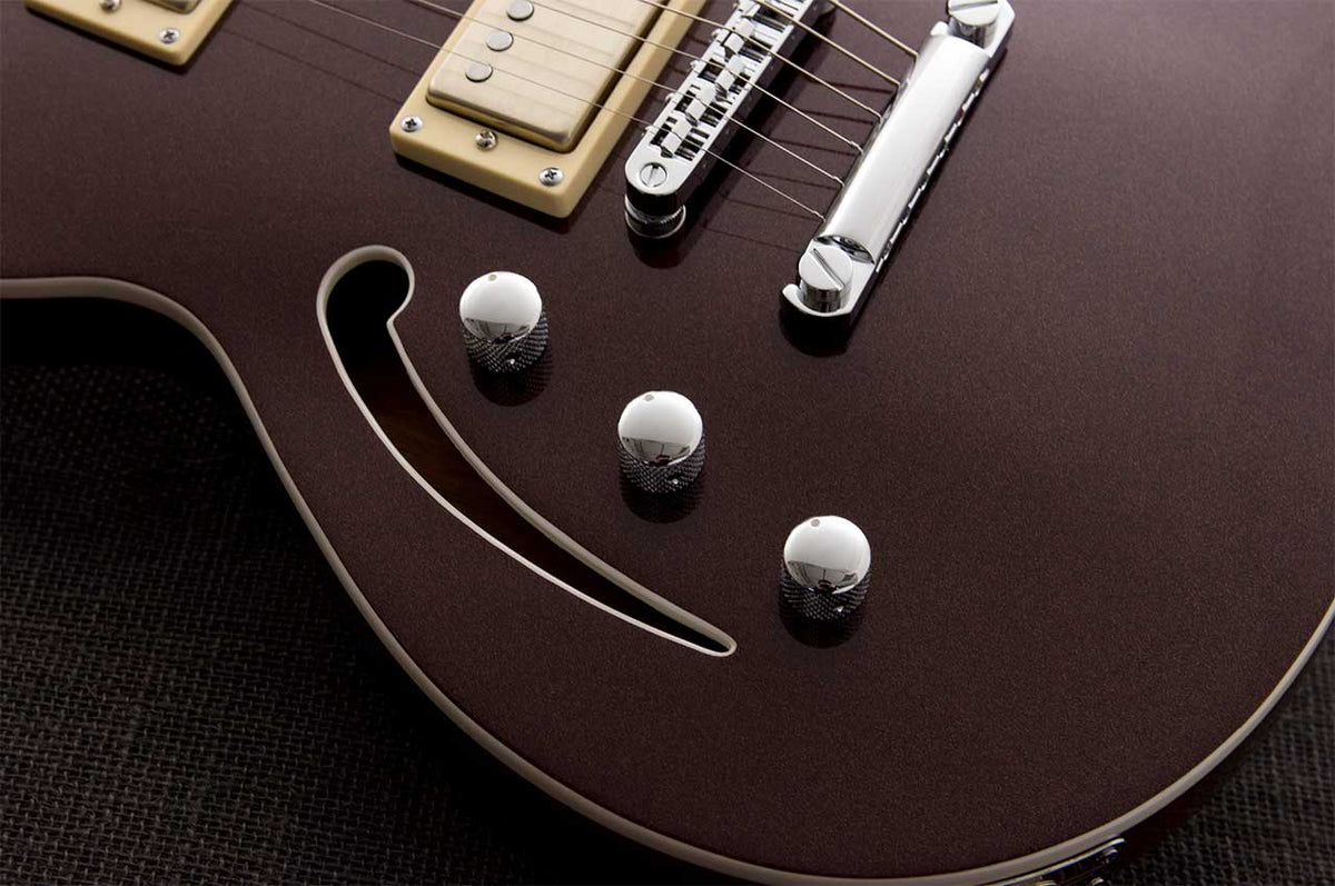 Reverend Set-Neck Series Roundhouse Air HH Left Handed Electric Guitar - Metallic Bordeaux