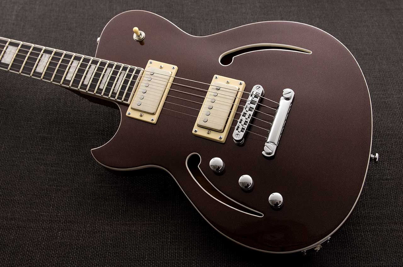Reverend Set-Neck Series Roundhouse Air HH Left Handed Electric Guitar - Metallic Bordeaux