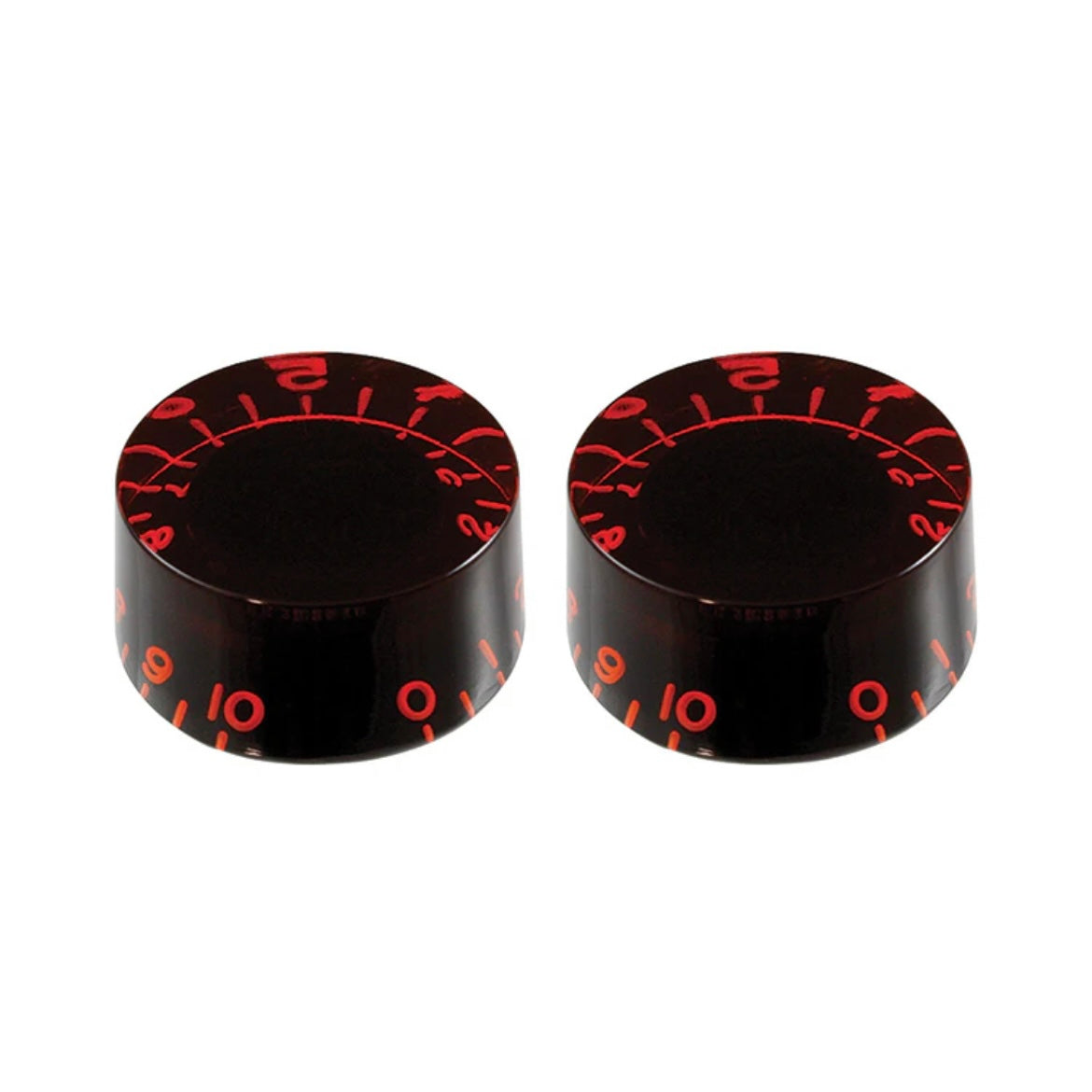 Allparts PK-0134-026 Set of 2 Vintage-style Tinted Speed Knobs - Red Tint