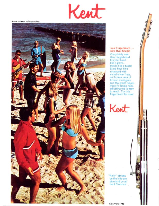 USED 1967-1968 Kent (Teisco/Kawai) Model 740 Electric Guitar - Sunburst
