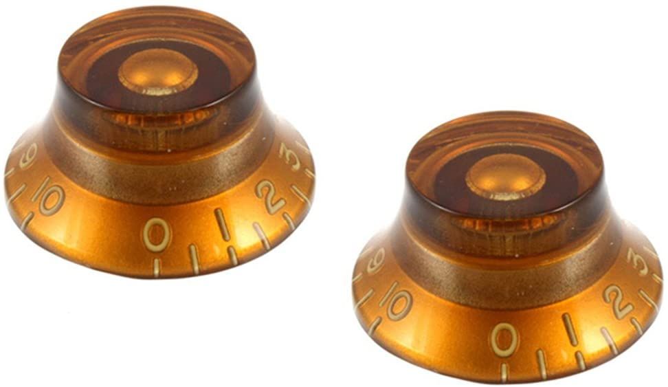Allparts PK-0140-022 Set Of 2 Vintage-Style Bell Knobs - Amber