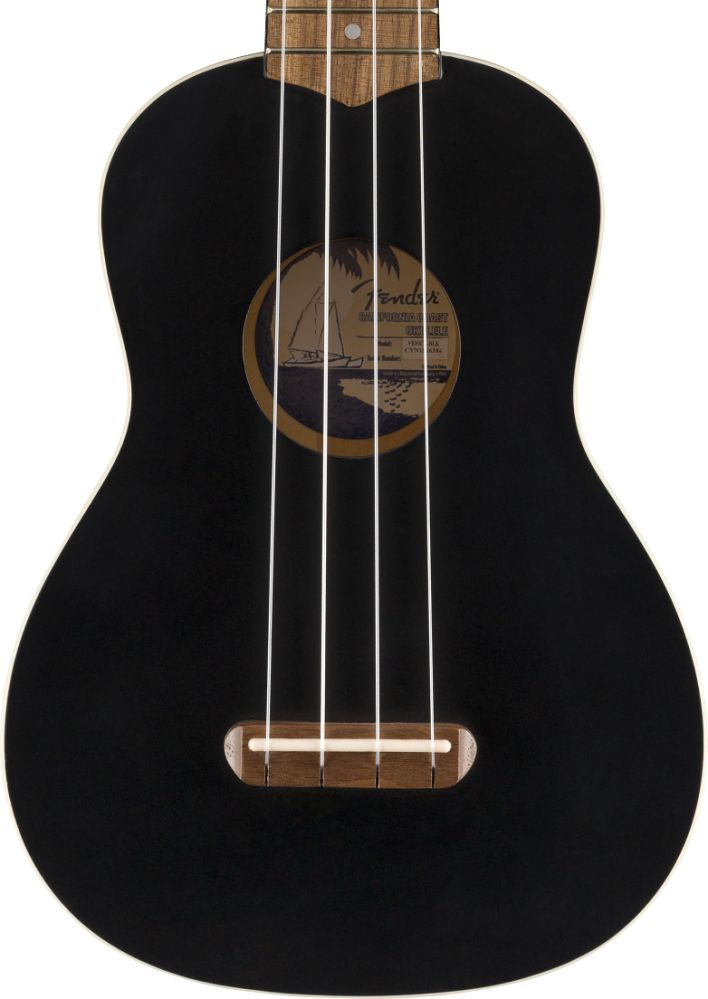 Fender Ukulele Venice with Walnut Fingerboard - Black