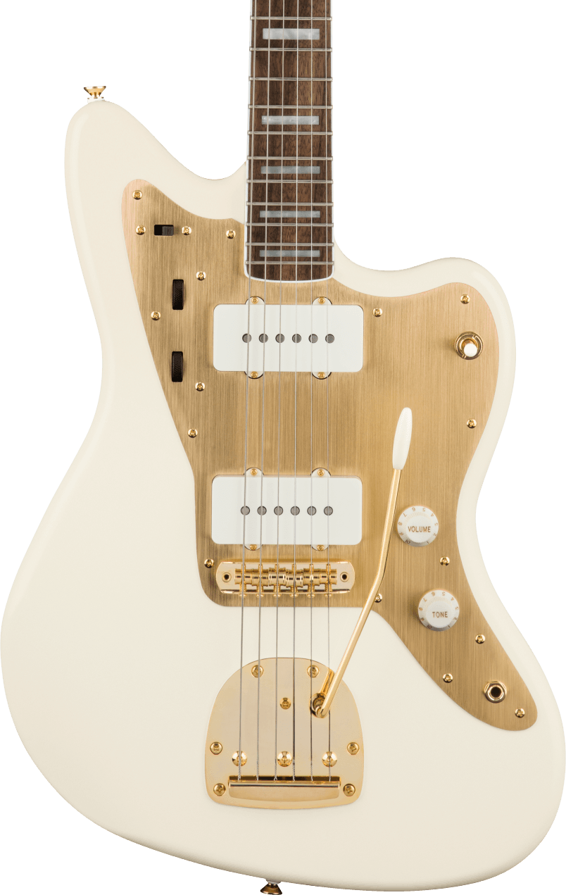 Squier 40th Anniversary Jazzmaster Gold Edition with Laurel Fingerboard - Olympic White