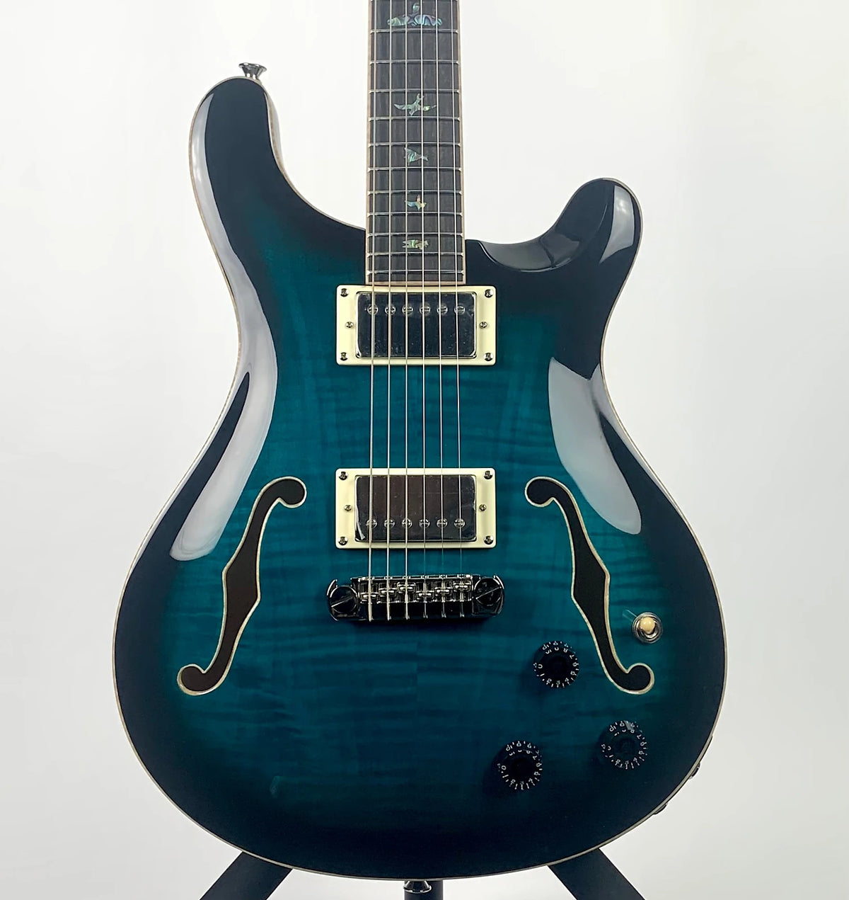 PRS SE Hollowbody II Piezo Peacock Blueburst