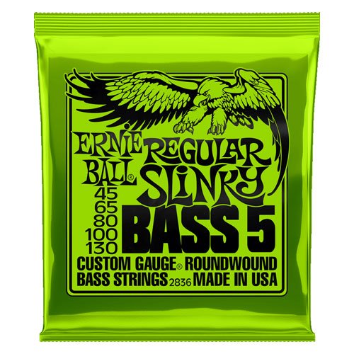 Ernie Ball 2836 Regular Slinky 5-String Nickel Wound Electric Bass Strings - 45-130 Gauge