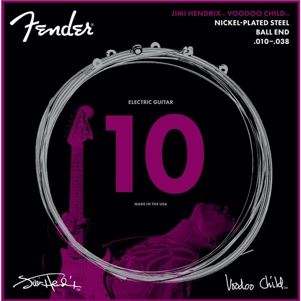 Fender Jimi Hendrix Voodoo Child Electric Guitar Strings Ball End 10-38 Nickel Plated Steel