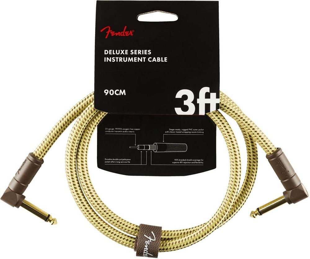 Fender 3&#39; Deluxe Angle Cable Tweed