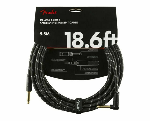 Fender 18.6&#39; Deluxe Angle Cable Black Tweed