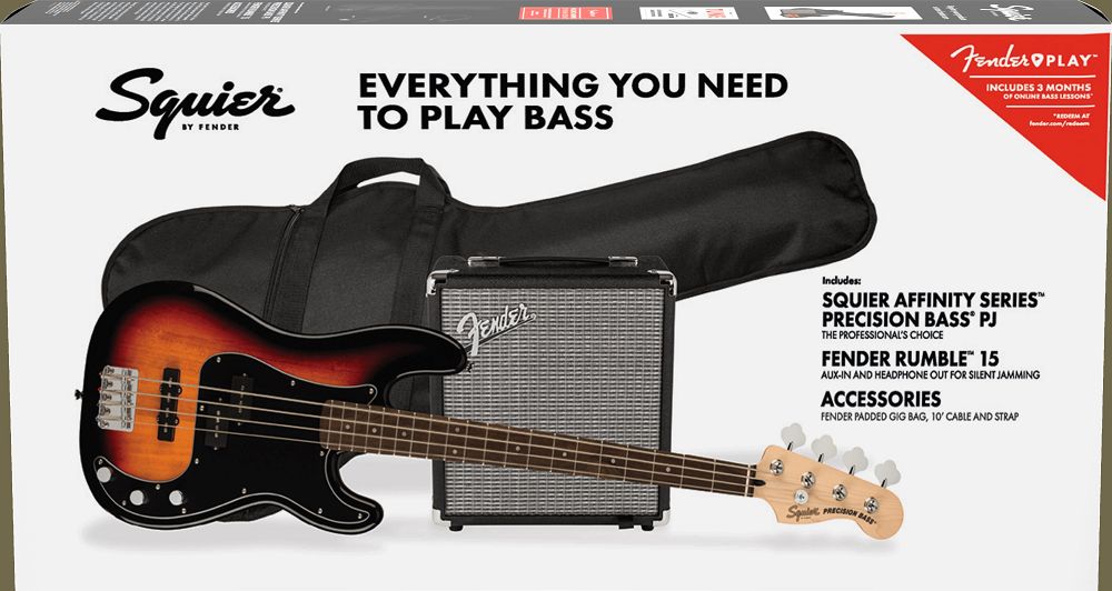Squier Player Pack Precision Bass - 3 Tone Sunburst