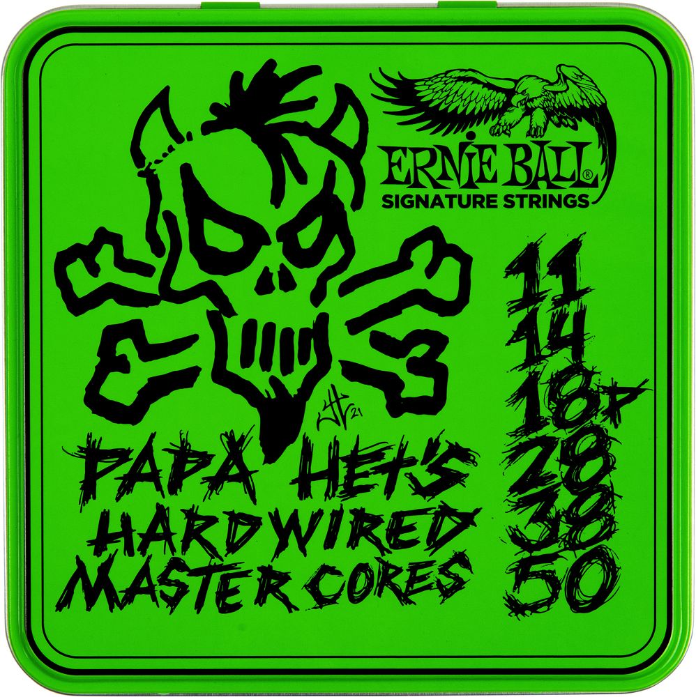 Ernie Ball Papa Het's Ernie Ball Hardwired Master Core Strings Limited Edition Pick Tin - 3 Pack of 11-50 James Hetfield Signature Strings