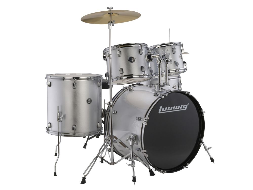 Ludwig Accent Drive Silver Sparkle Drum Kit