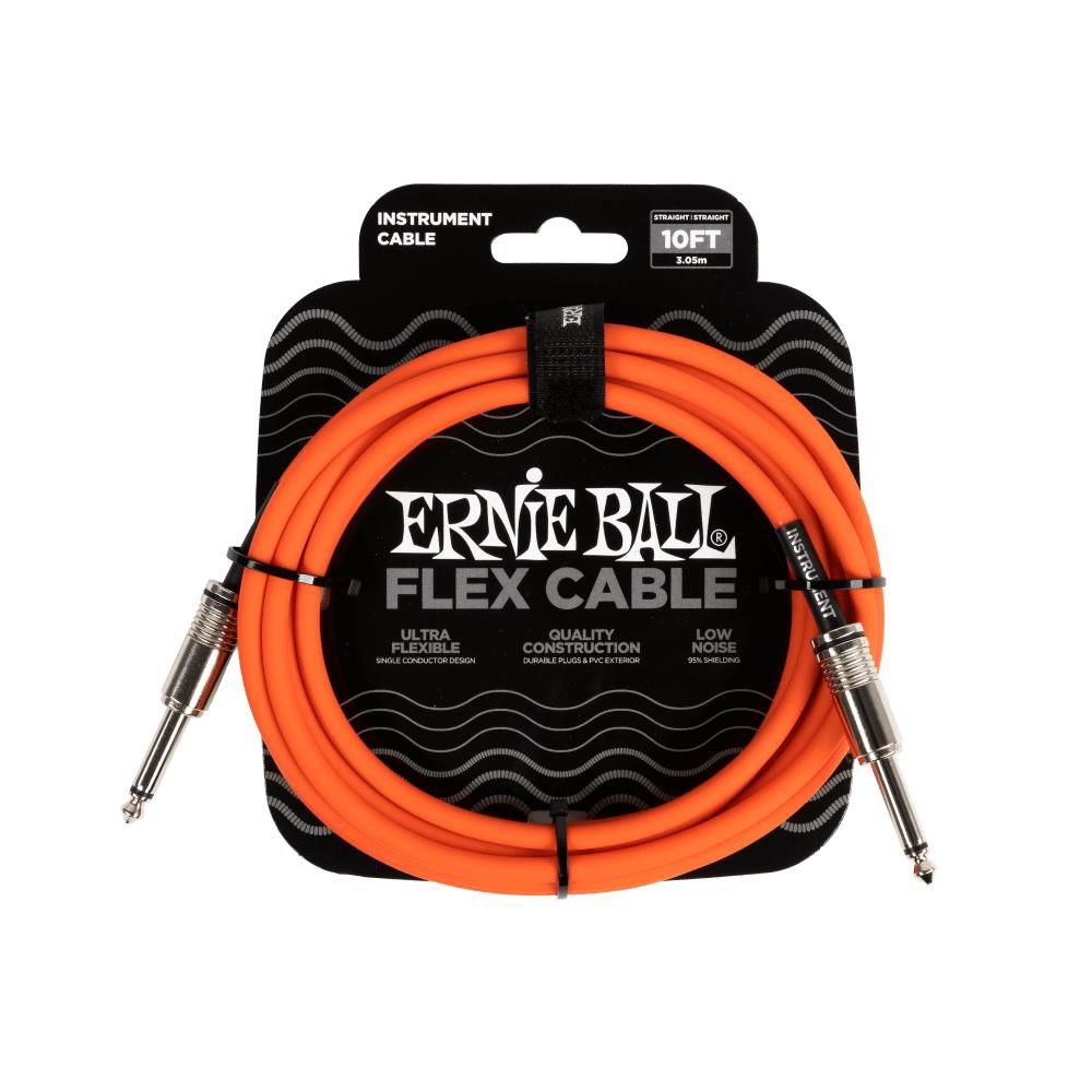 Ernie Ball Flex Straight/Straight 10' Instrument Cable - Orange