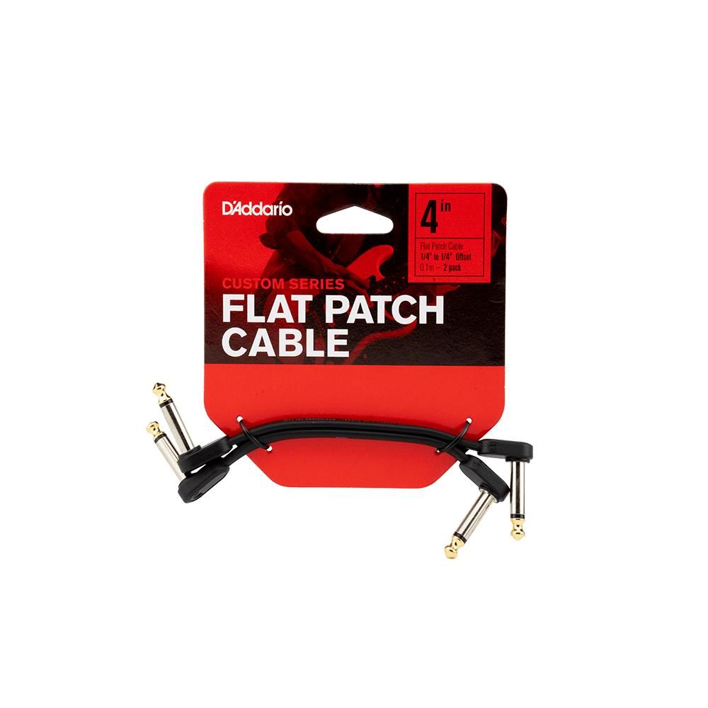 D'addario 4" Flat Patch Offset Right Angle Cable