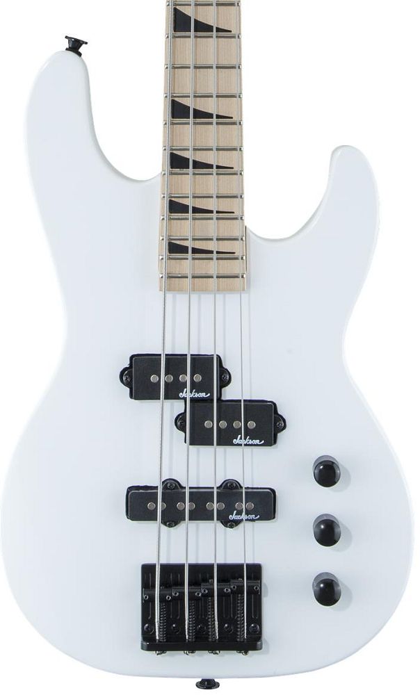 Jackson JS1X Bass Minion Snow White - Rock City Music Co.