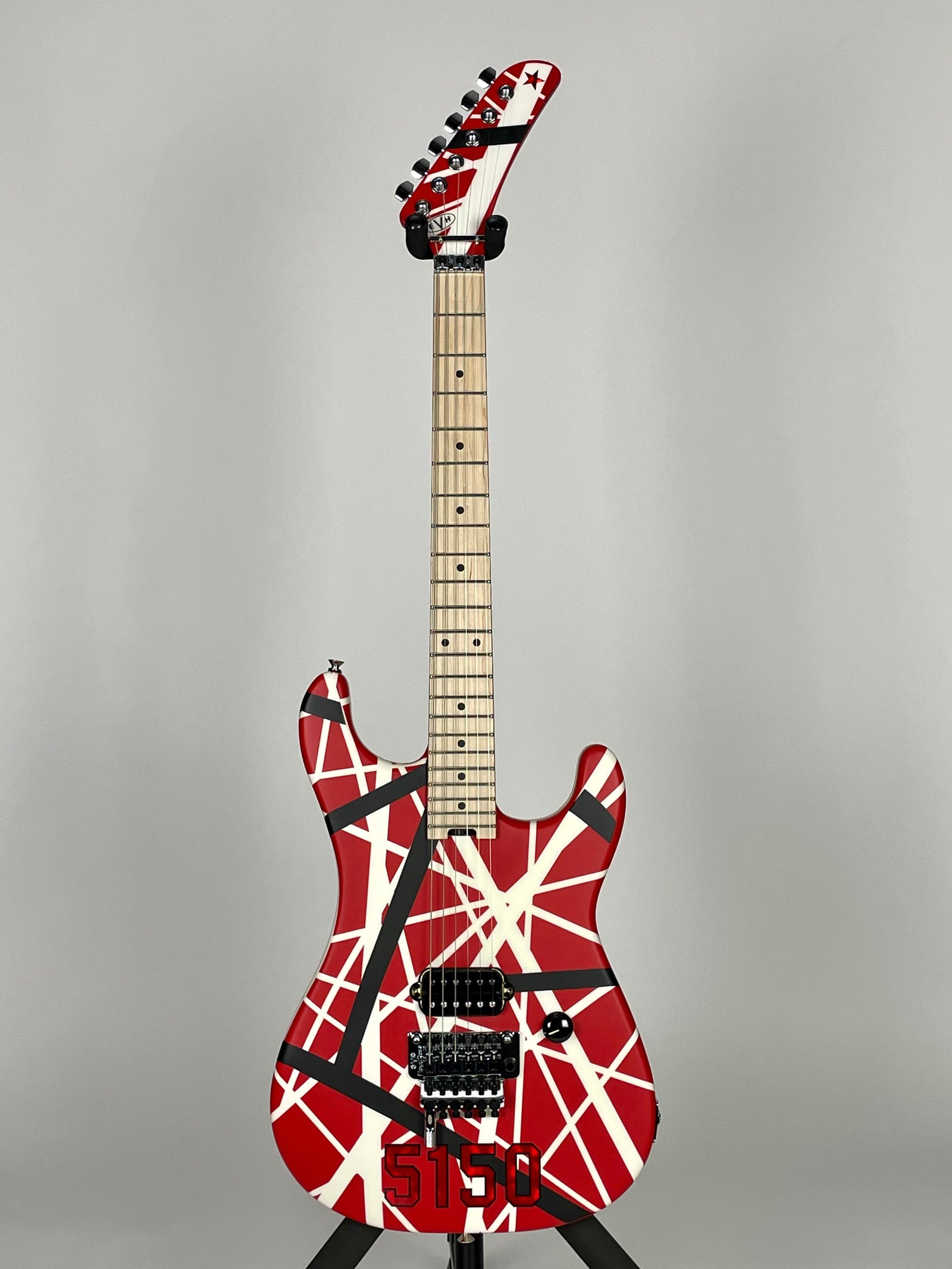 EVH Striped Series 5150 with Maple Fingerboard - Red with Black and White Stripes