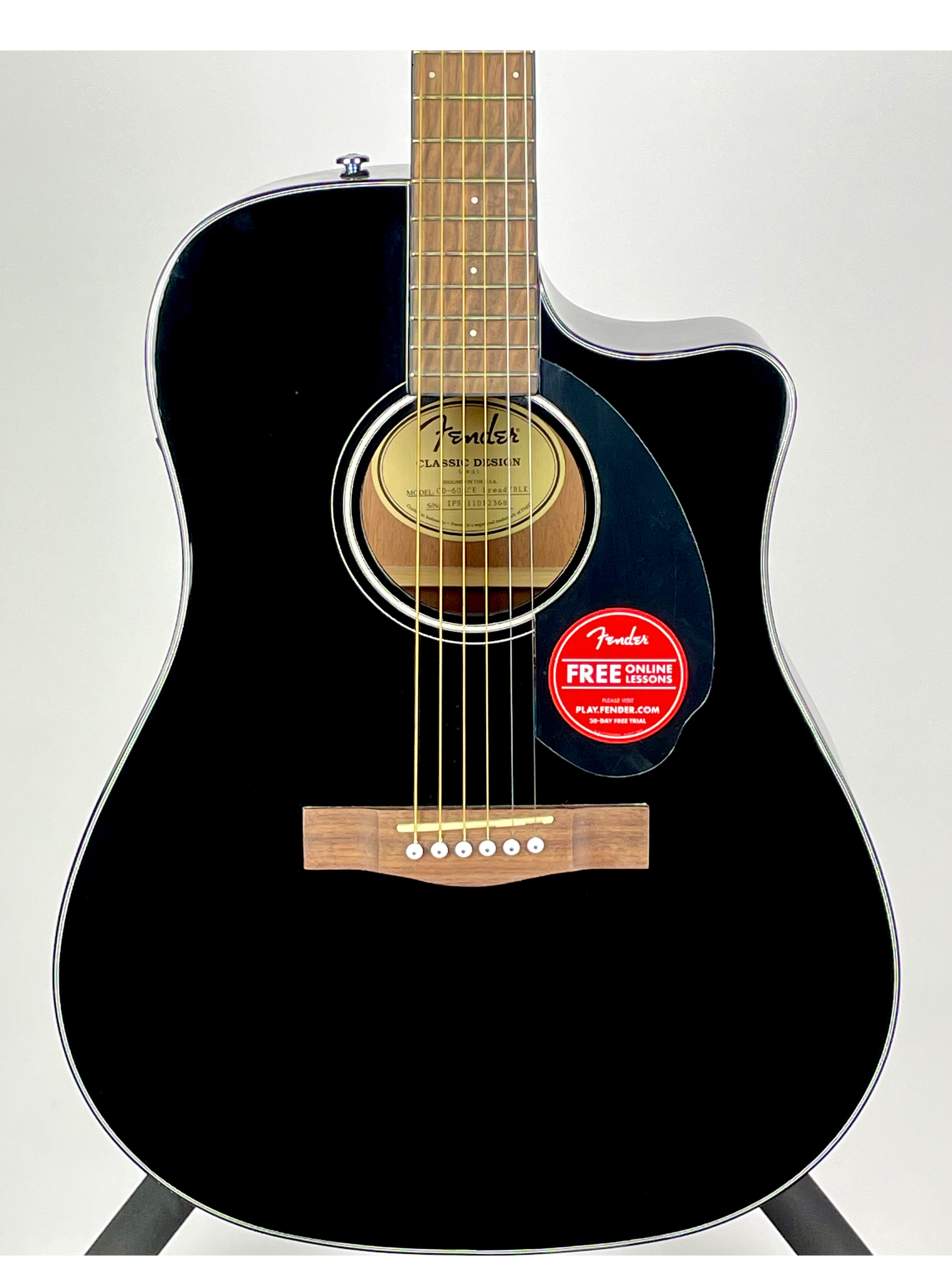 Fender CD-60SCE Dreadnought Acoustic/Electric with Walnut Fingerboard - Black