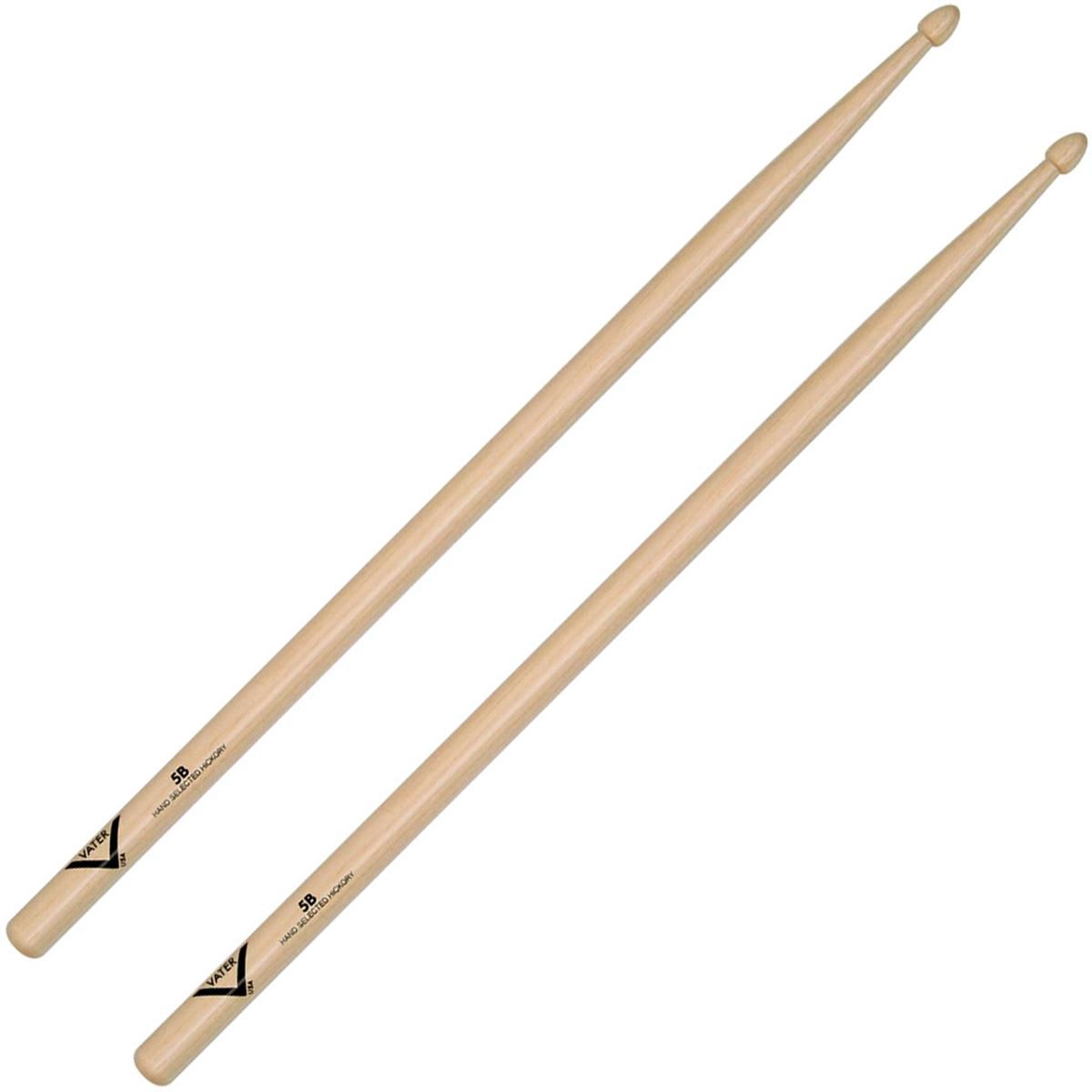 Vater VH5BW Hand Selected Hickory Wood Tip DrumSticks (Pair)