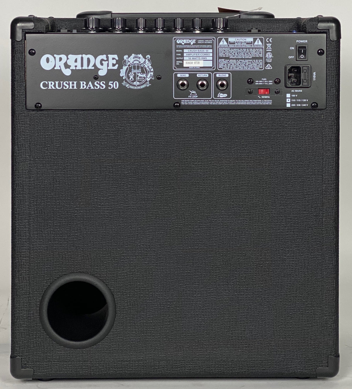 Orange Crush Bass 50w 1x12 Combo Black