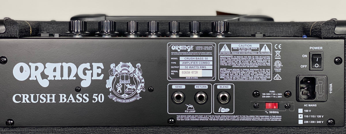 Orange Crush Bass 50w 1x12 Combo Black