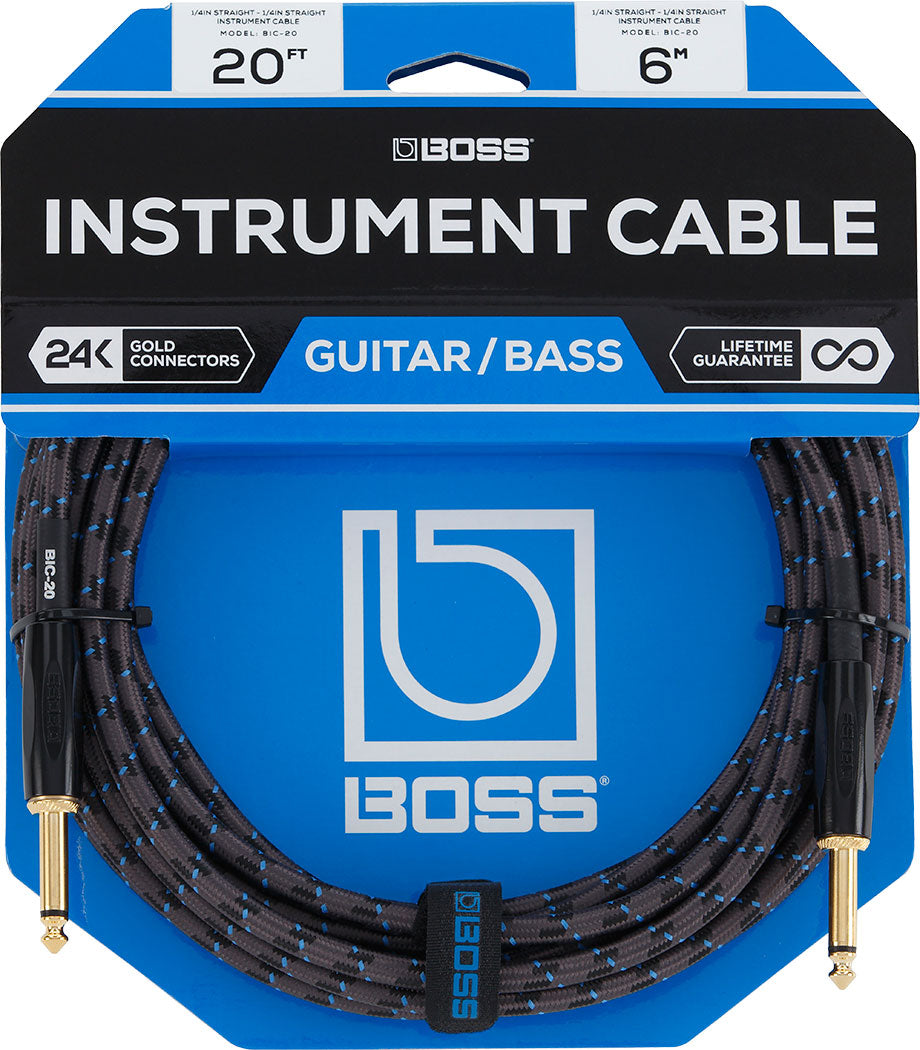 Boss BIC-20 1/4" TS Straight Instrument Cable - 20'