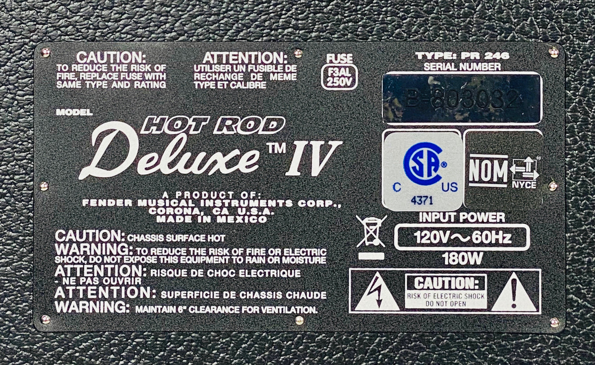 Fender Hot Rod Deluxe IV 3-Channel 40-Watt 1x12" Guitar Combo