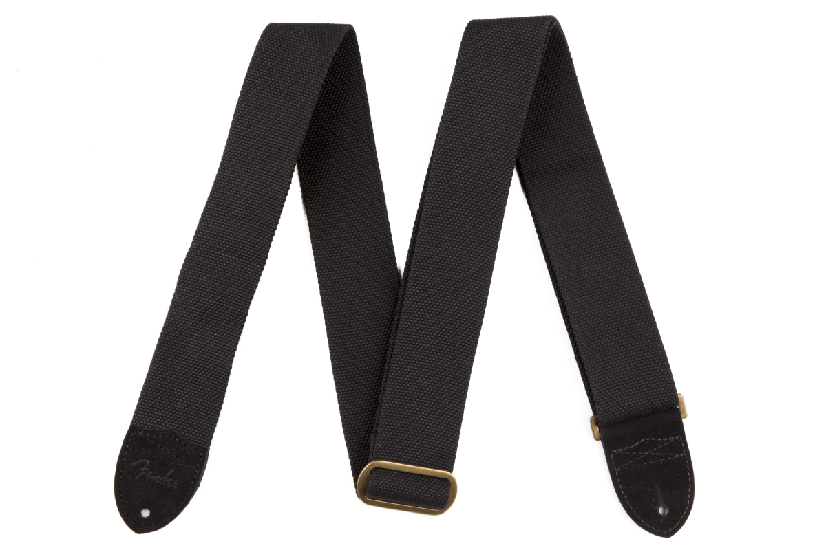 Fender Cotton/Leather Strap Black