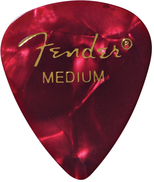 Fender 351 Shape Medium Premium Picks -12 Count Pack Red Moto