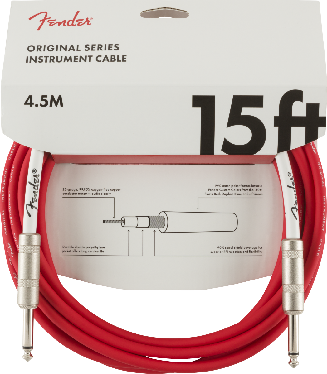 Fender Original Series Instrument Cable Straight/Straight - 15' Fiesta Red