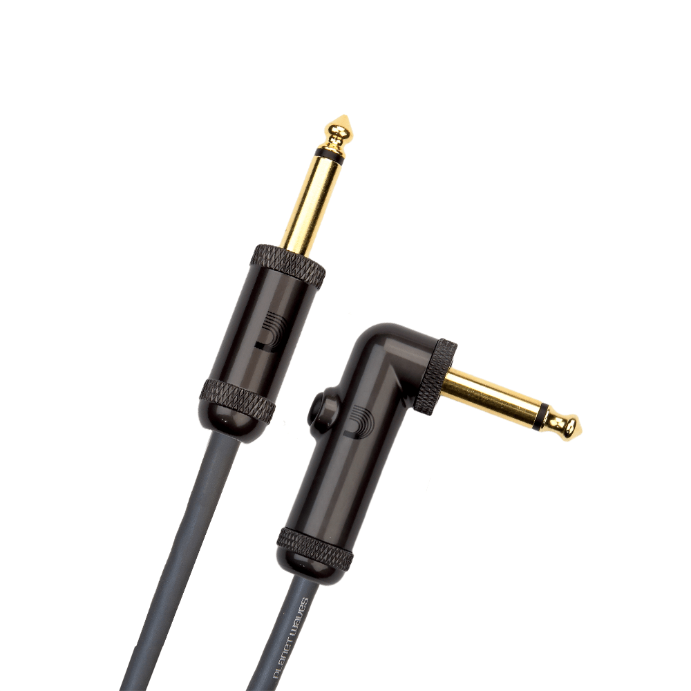 Planet Waves PW-AGRA-20 Circuit Breaker 1/4" TS Right-Angle Instrument Cable w/ Integrated Mute Swit