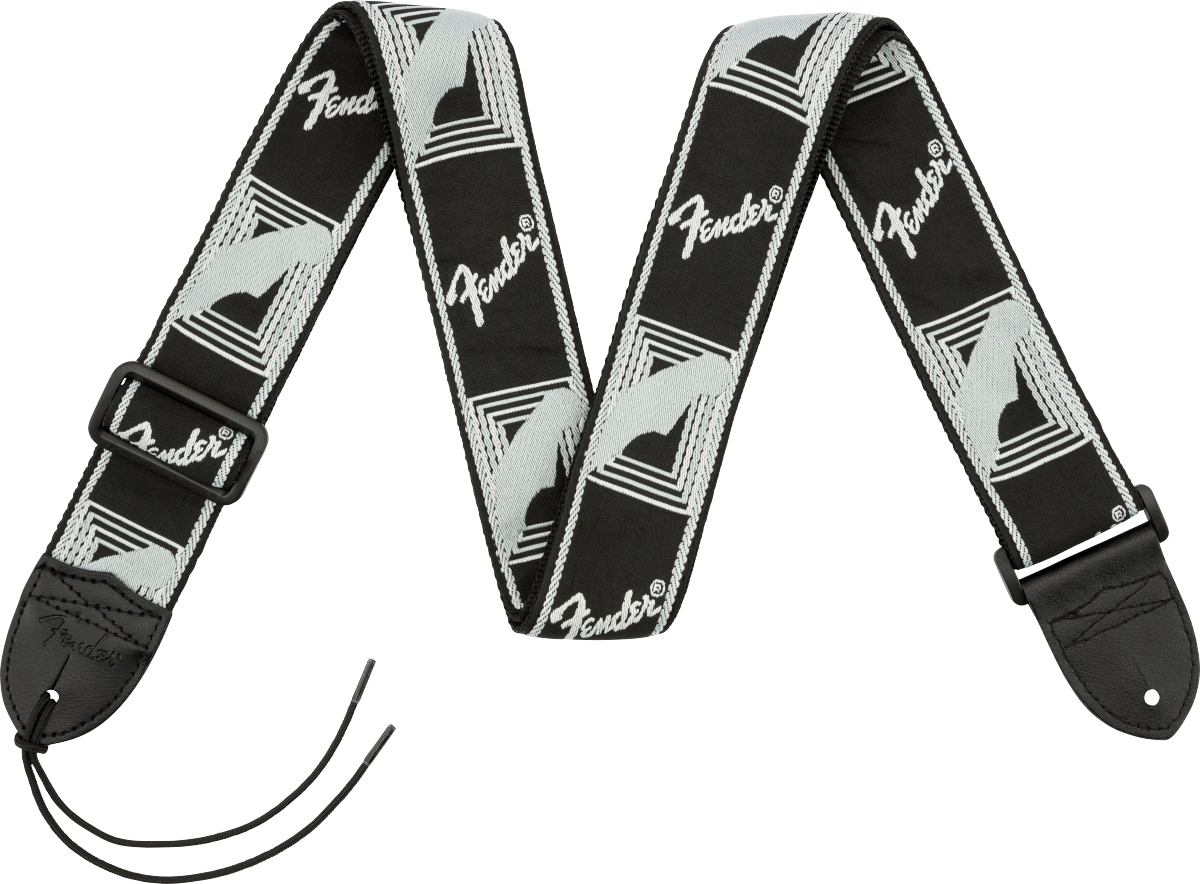 Fender 2” Monogrammed Straps  Black/Light Grey/Dark Grey