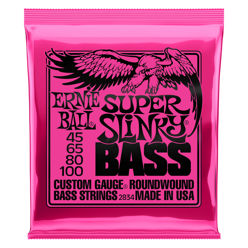 Ernie Ball 2834 Super Slinky Round Wound Electric Bass Strings 45-100