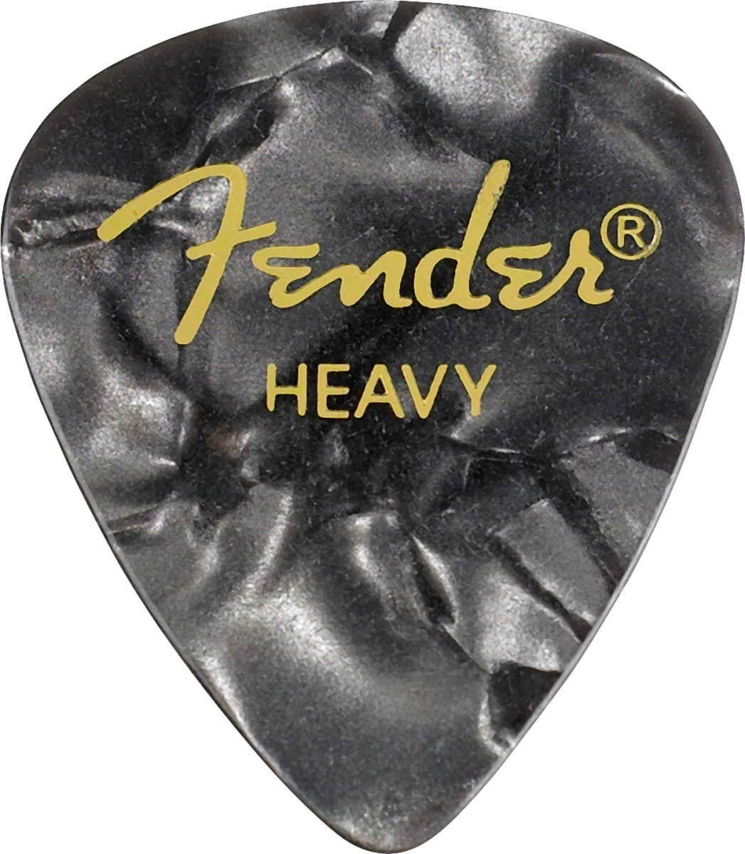 Fender 351 Shape Heavy Premium Picks -12 Count Pack Black Moto