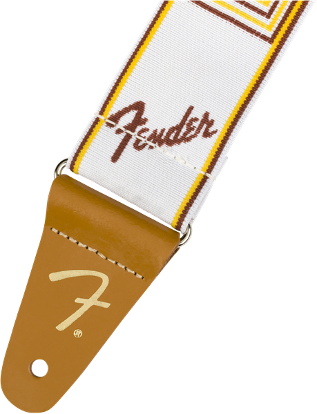 Fender Fender WeighLess Monogram Strap White/Brown/Yellow